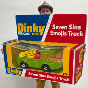 Seven sins emojis truck painting by Leon Keer Dinky toys