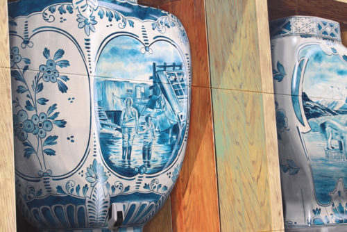 3d mural pottery delft blue leon keer